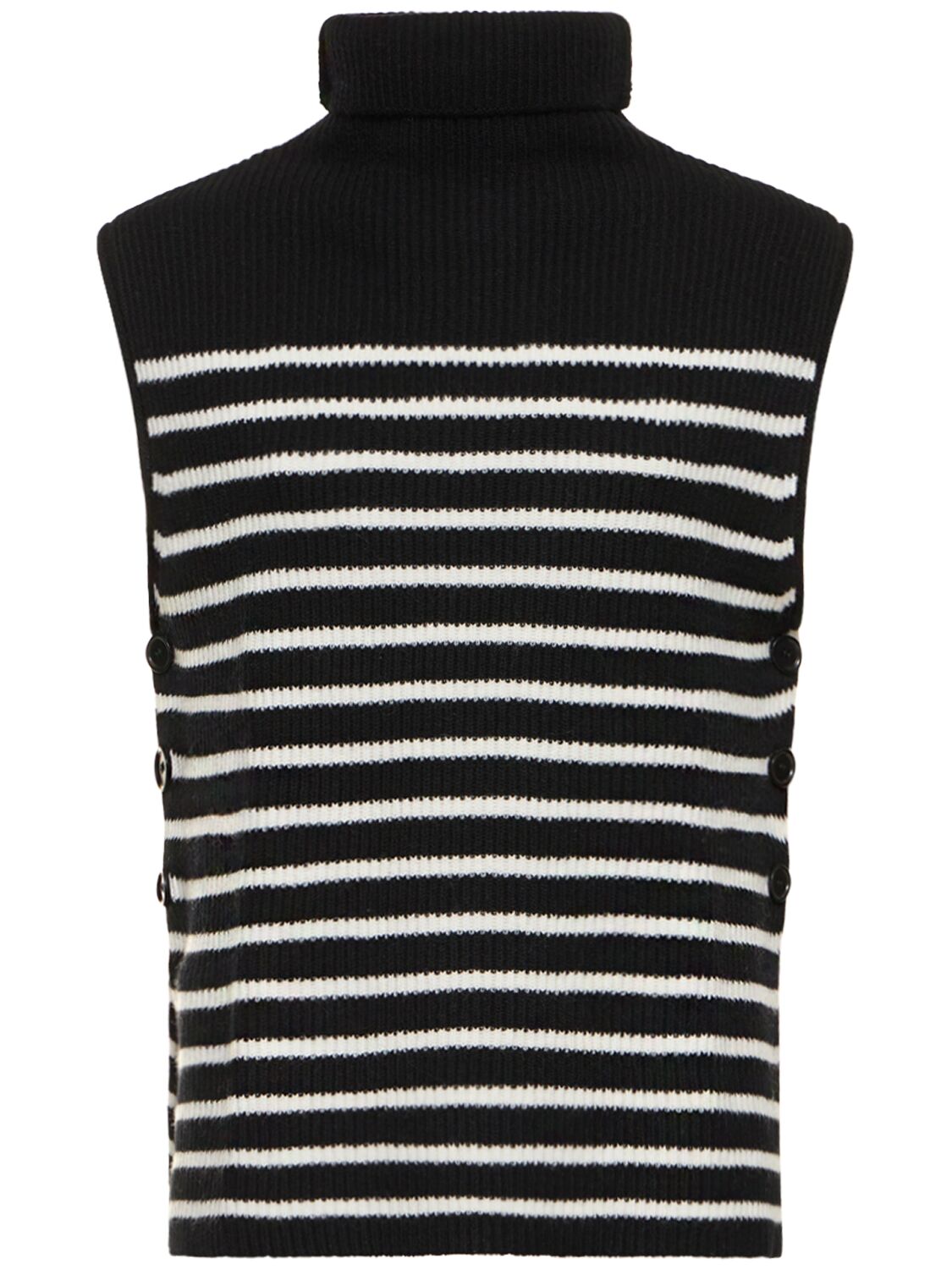 Striped Wool Knit Turtleneck Vest - ASPESI - Modalova