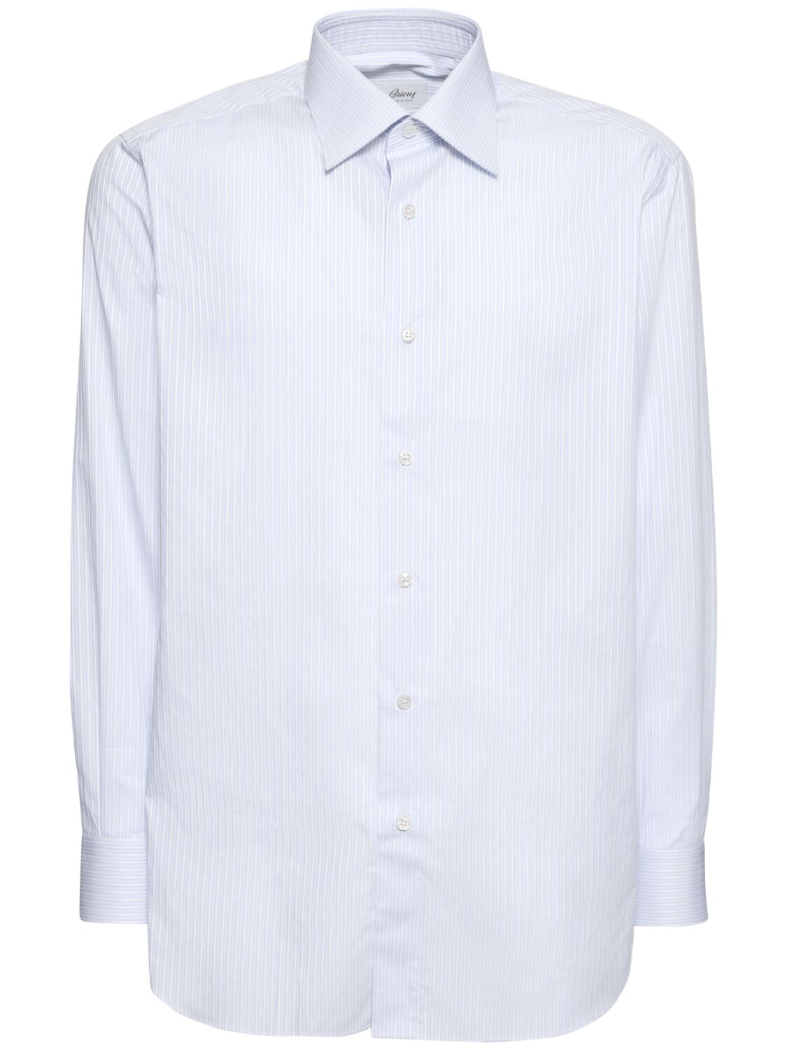 Textured Stripe Cotton Shirt - BRIONI - Modalova