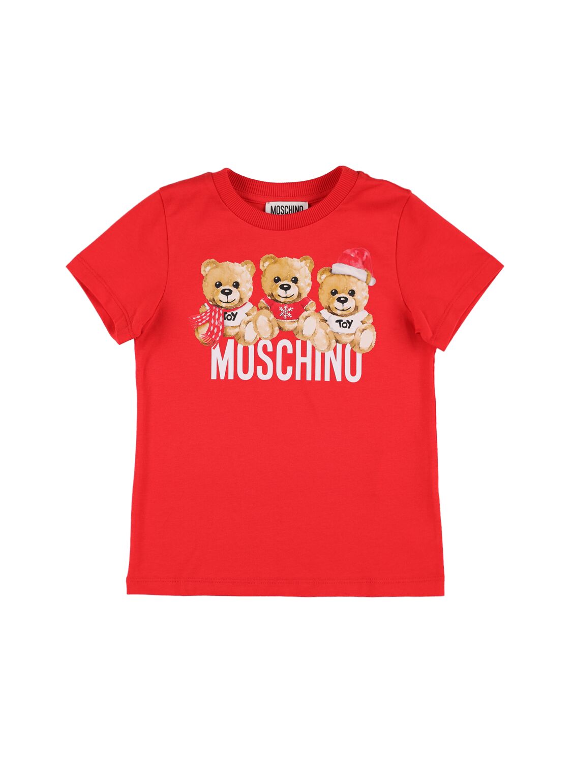 Printed Cotton Jersey T-shirt - MOSCHINO - Modalova