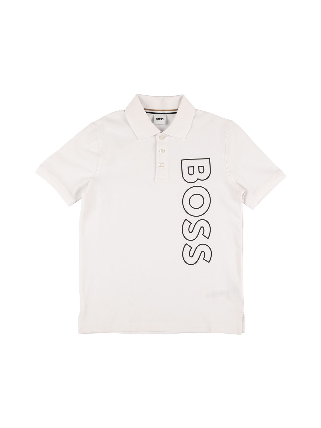 Rubberized Logo Piqué Polo Shirt - BOSS - Modalova