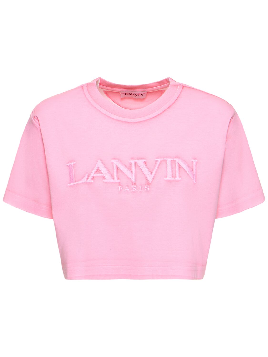 T-shirt Cropped Oversize In Jersey Stampato - LANVIN - Modalova