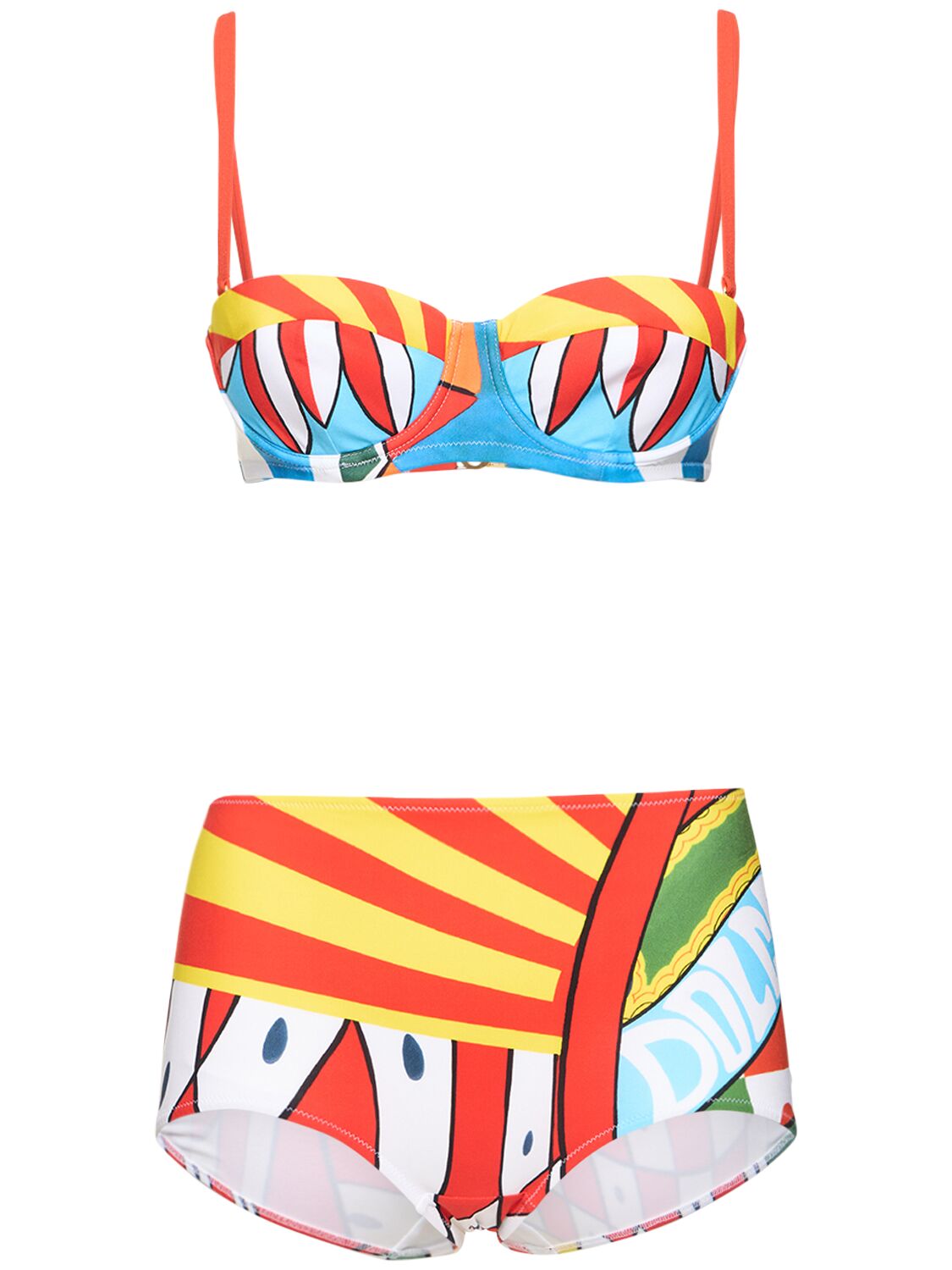Carretto Printed Jersey Bikini Set - DOLCE & GABBANA - Modalova