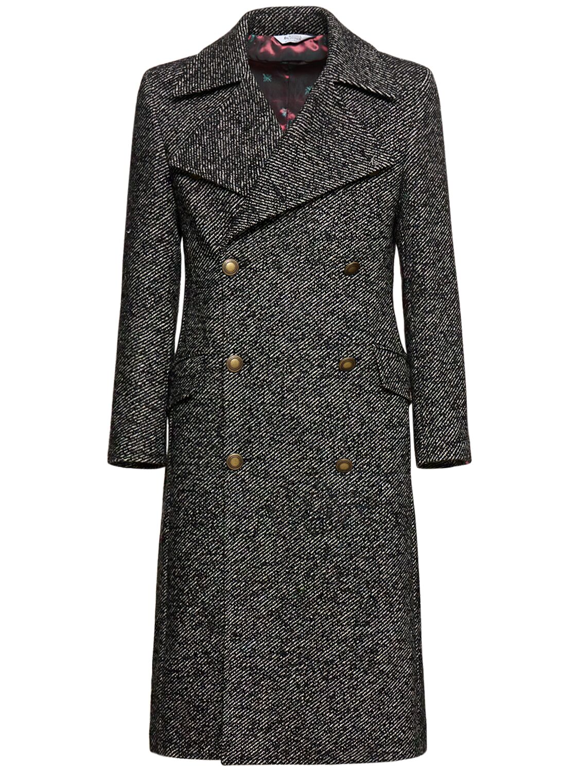 Zweireihiger Mantel Aus Wollmischung - BOTTEGA MARTINESE - Modalova