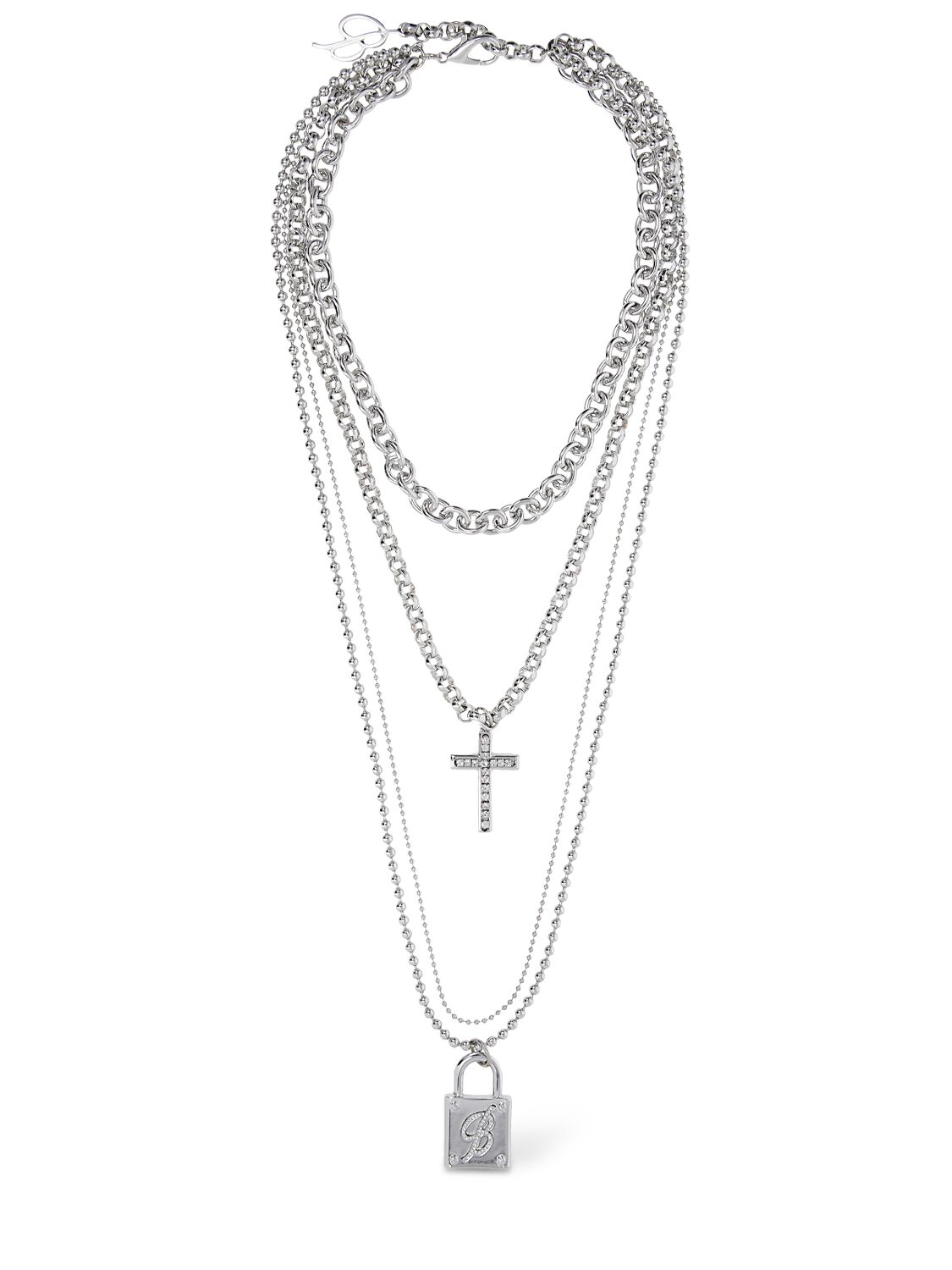 Padlock & Cross Chain Necklace - BLUMARINE - Modalova