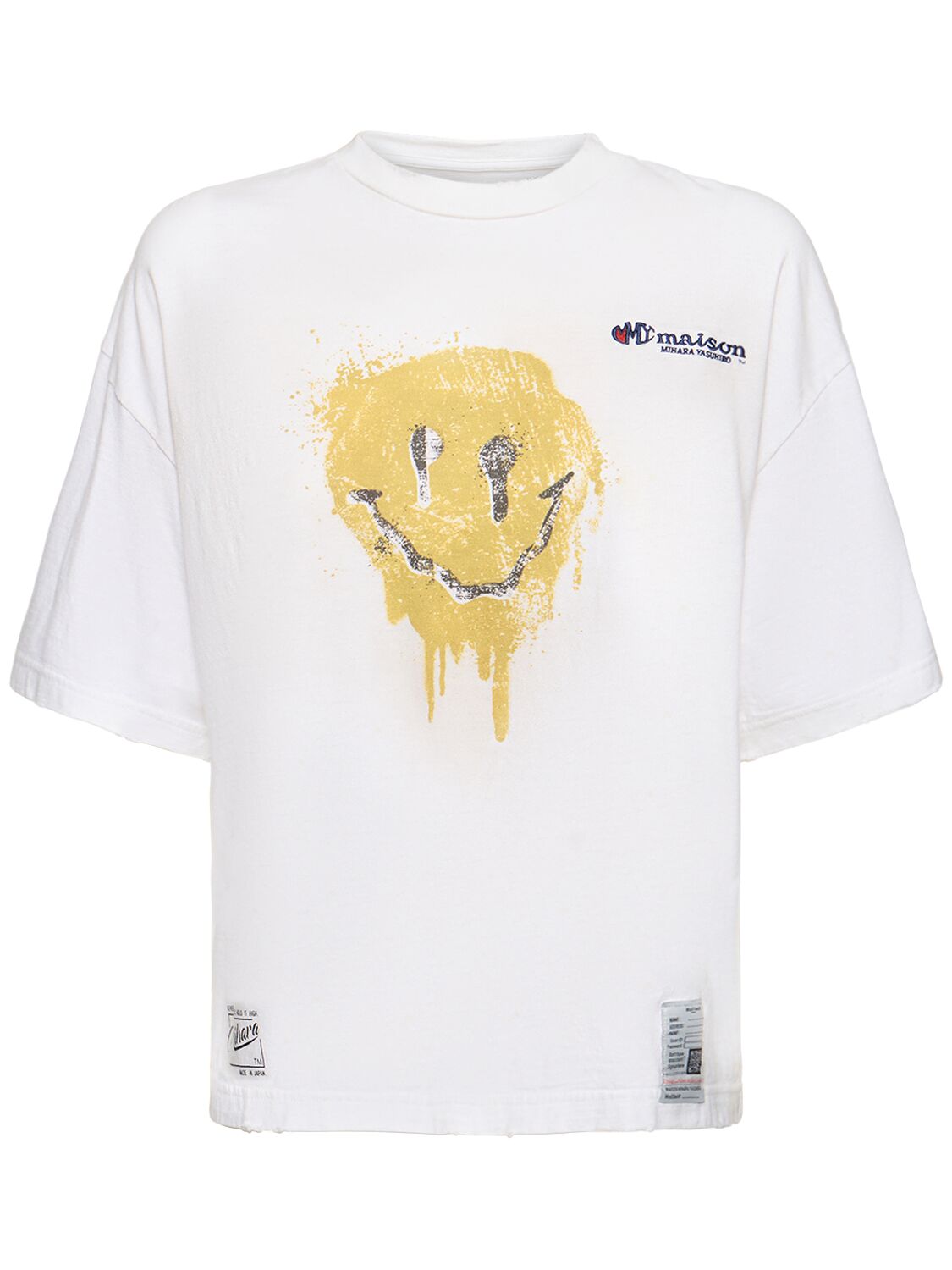 T-shirt Smiley Face In Cotone Con Stampa - MIHARA YASUHIRO - Modalova