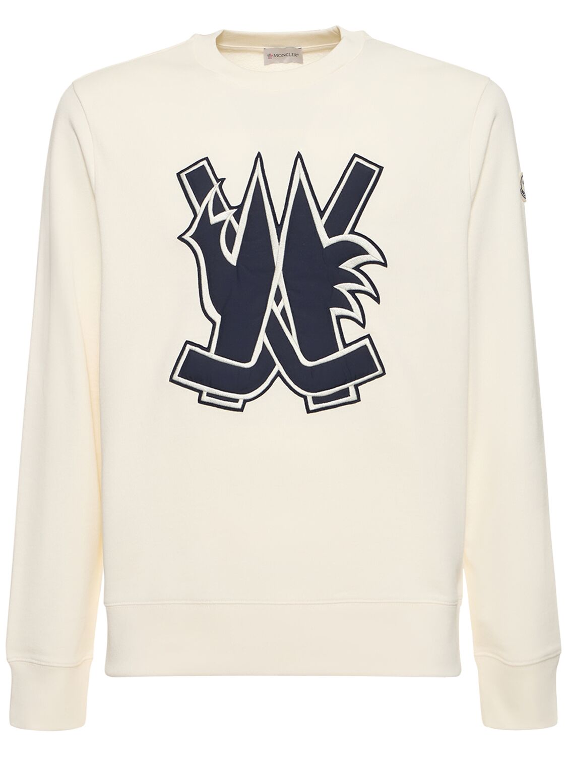 Sweatshirt Aus Baumwolle Mit Logopatch - MONCLER - Modalova