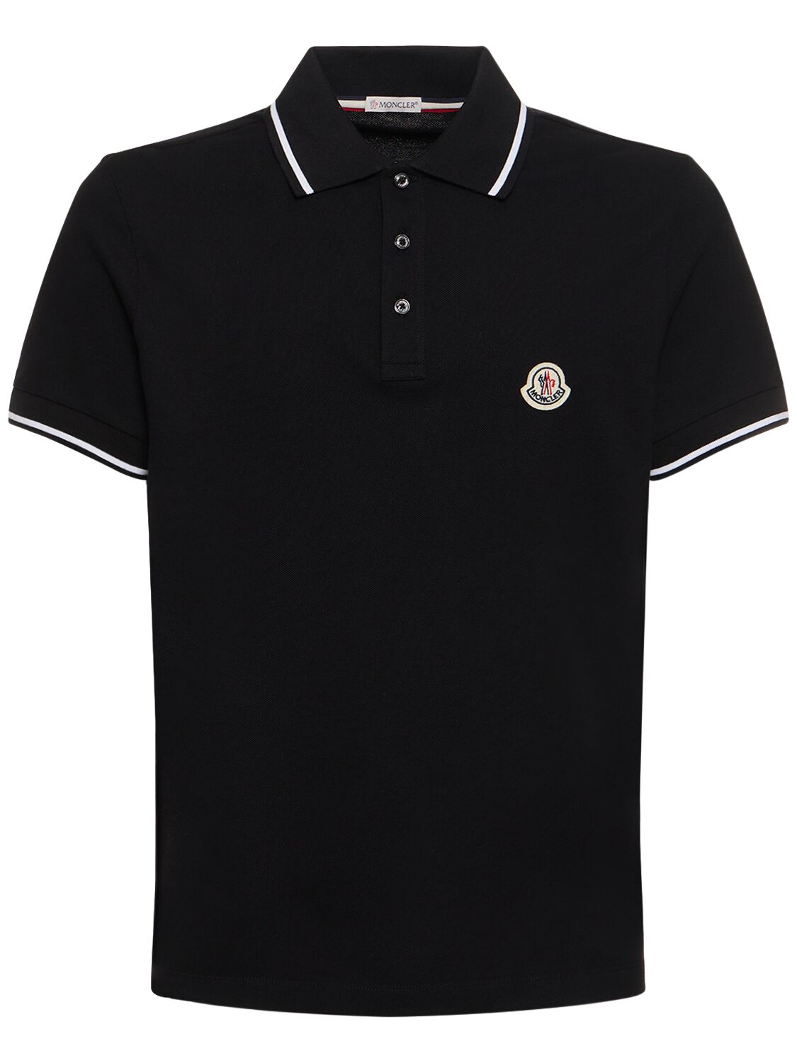 Logo Cotton Polo Shirt - MONCLER - Modalova