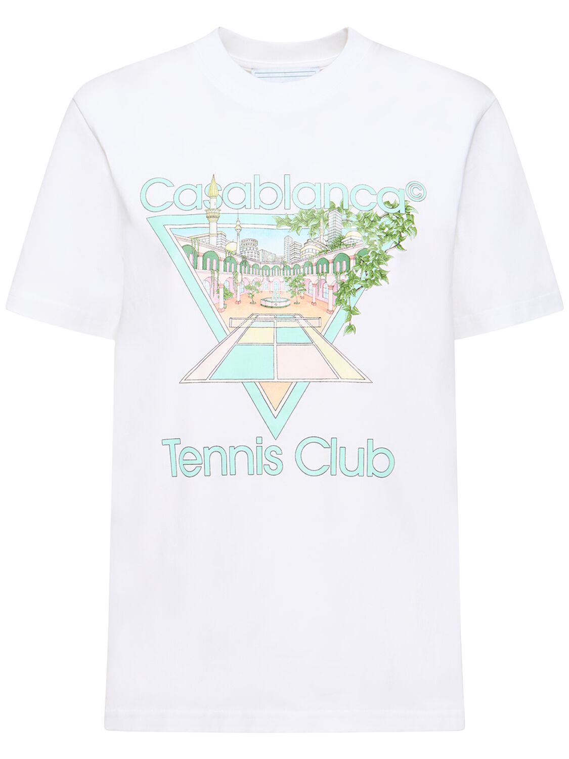 T-shirt Tennis Club In Jersey Con Stampa - CASABLANCA - Modalova