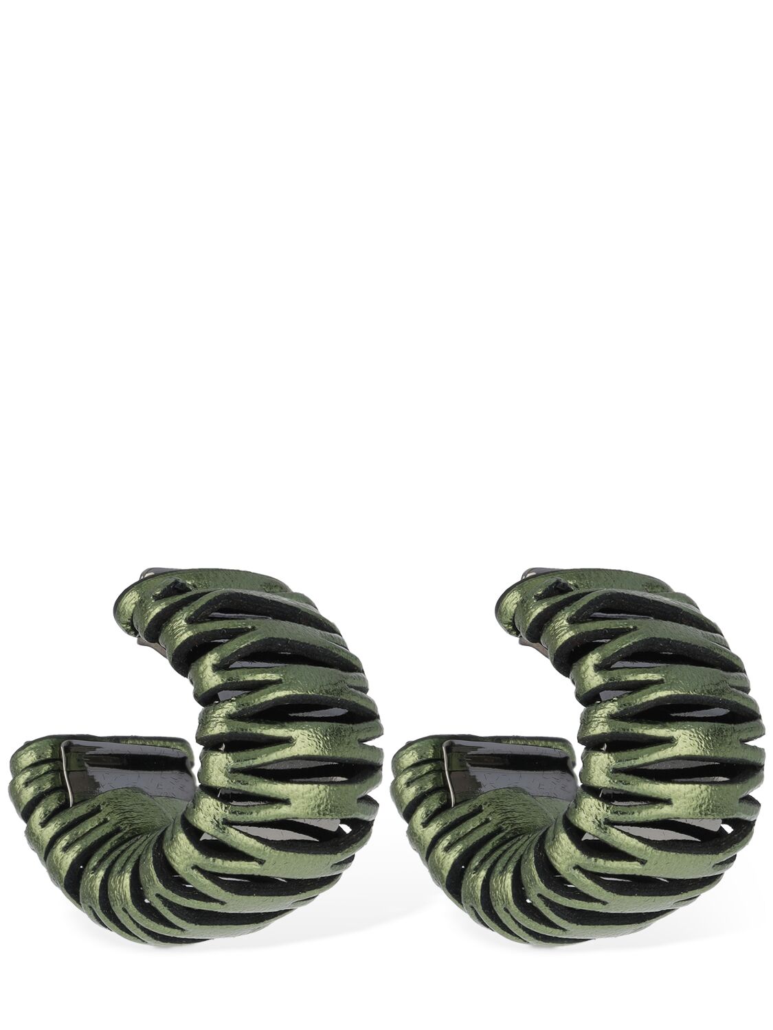 Caterpillar Leather Hoop Earrings - SO-LE STUDIO - Modalova