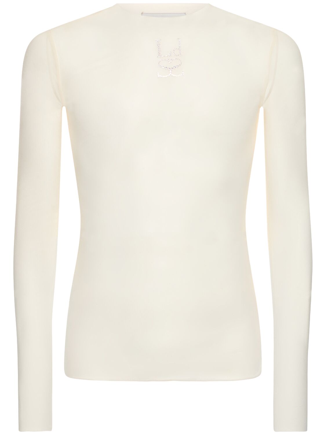 Embellished Logo Long Sleeve T-shirt - LUDOVIC DE SAINT SERNIN - Modalova