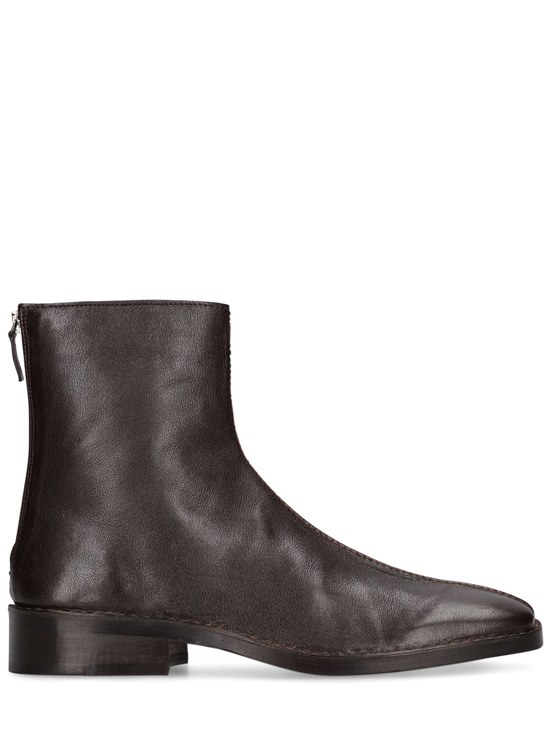 Leather Zip Ankle Boots - LEMAIRE - Modalova