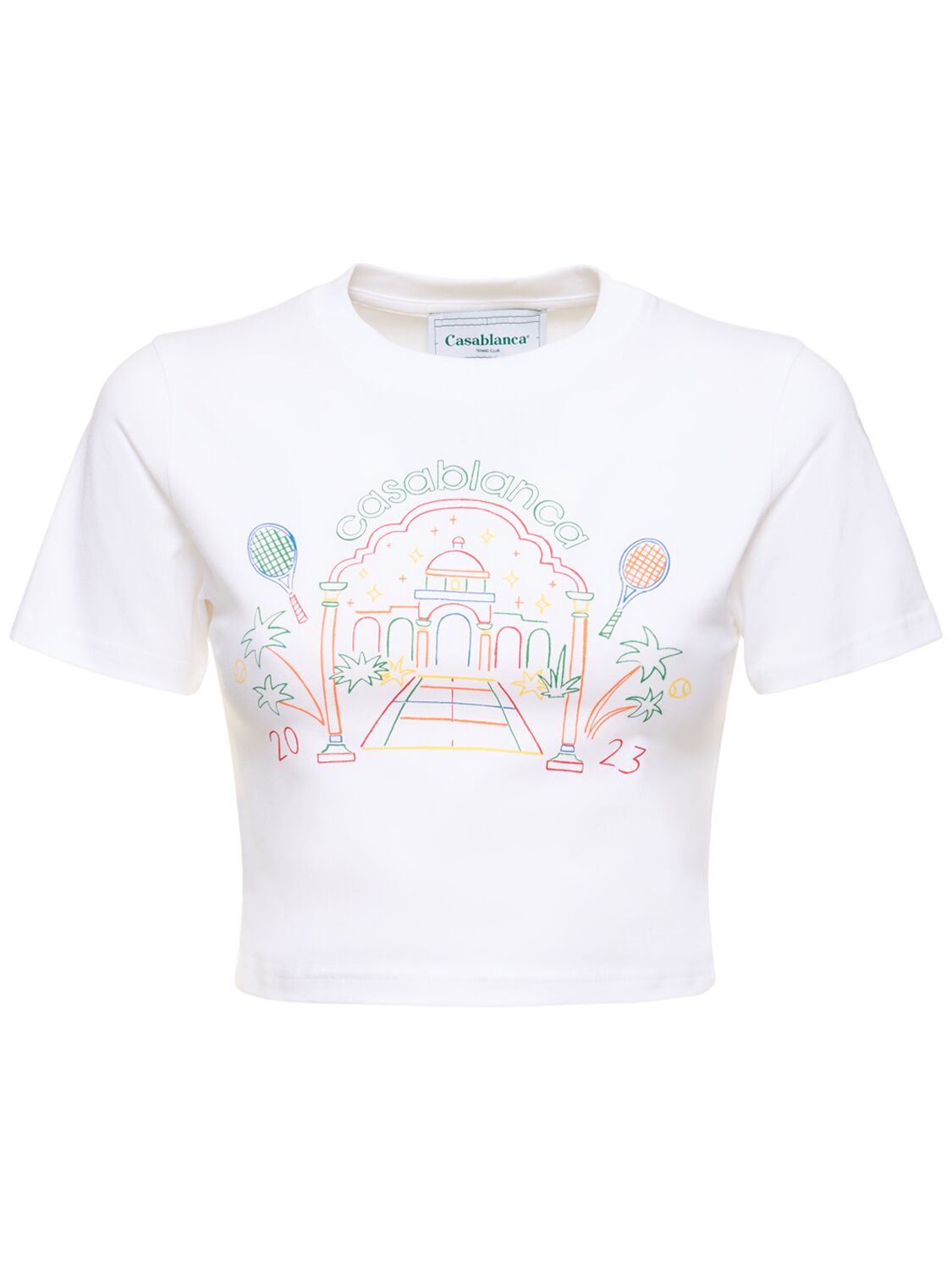 Crop-t-shirt Ausjersey Mit Crayon Temple-muster - CASABLANCA - Modalova