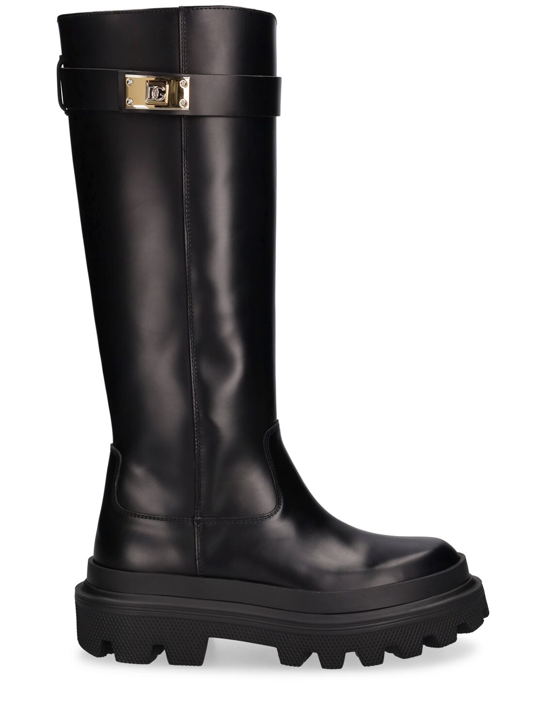 Mm Leather Tall Boots - DOLCE & GABBANA - Modalova