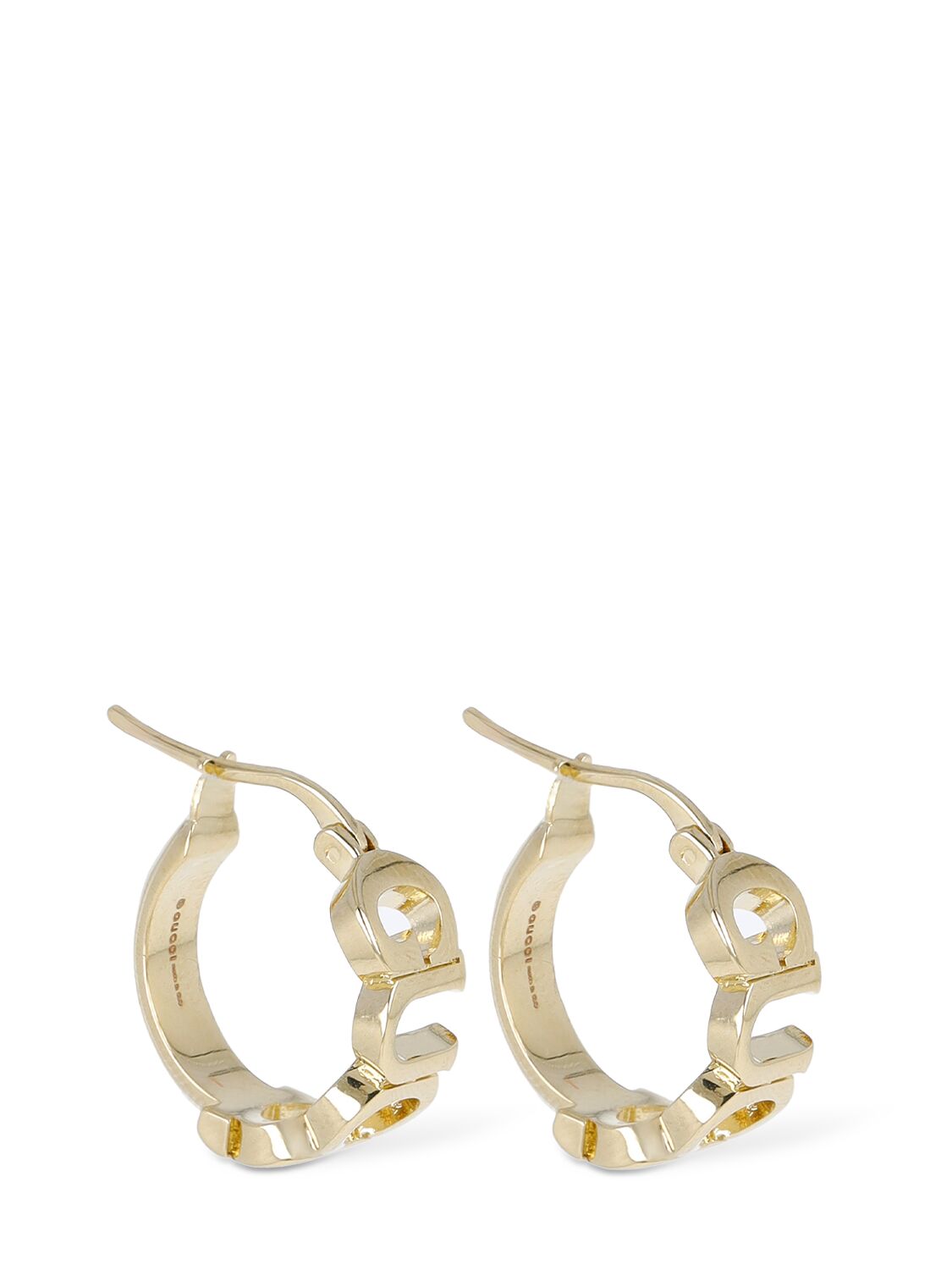 Gucci Lettering Brass Hoop Earrings - GUCCI - Modalova