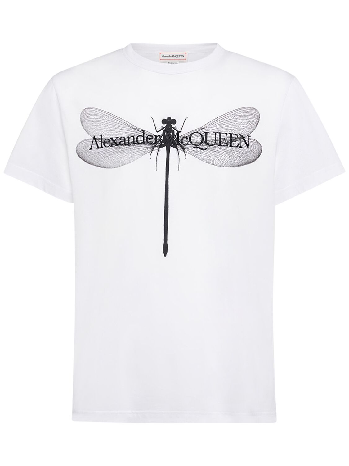 T-shirt Aus Baumwolle Mit Druck „dragonfly“ - ALEXANDER MCQUEEN - Modalova