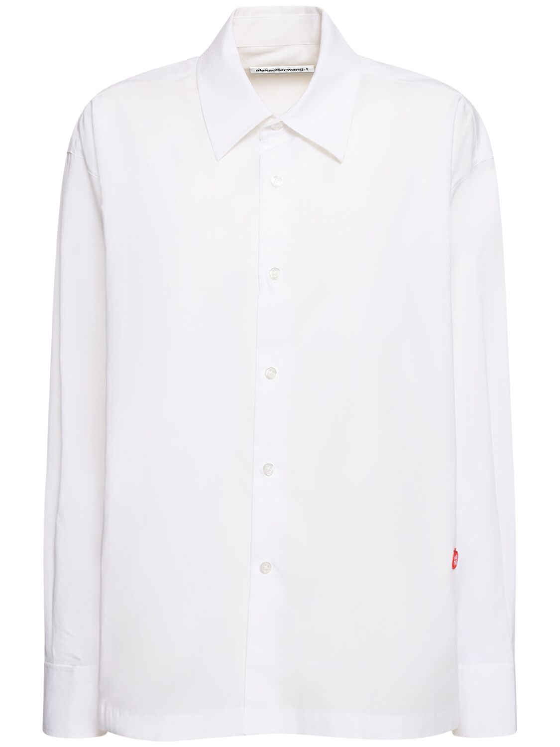 Button Up Cotton Shirt W/ Logo - ALEXANDER WANG - Modalova