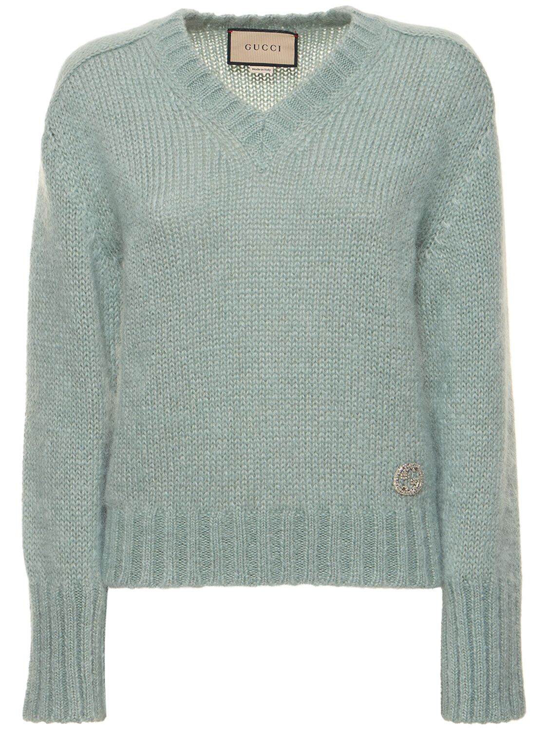 Wool Blend Mohair Sweater W/ Crystals - GUCCI - Modalova
