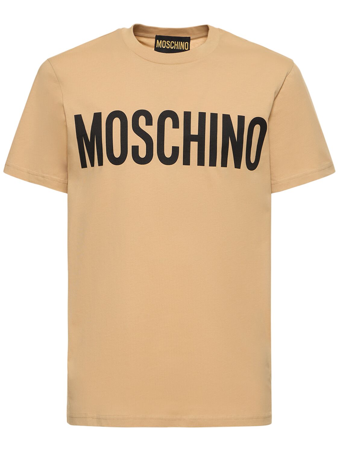 T-shirt Aus Bio-baumwolljersey Mit Logodruck - MOSCHINO - Modalova