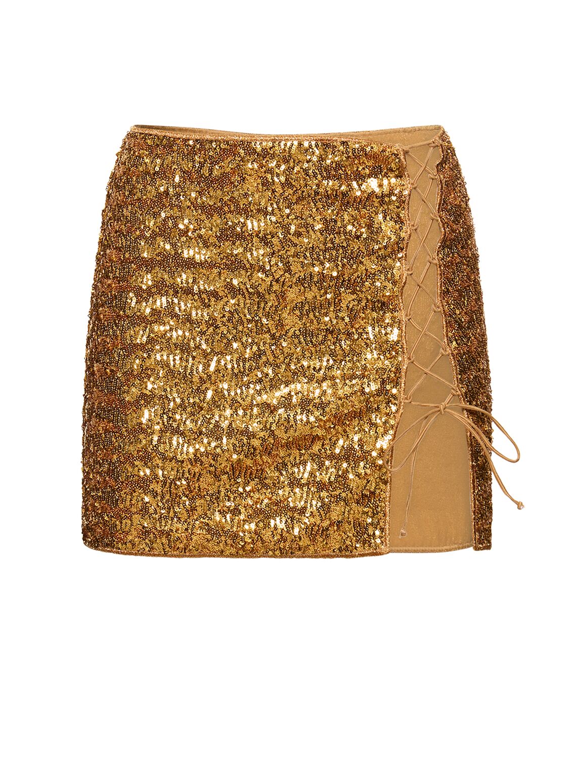 Paillettes Sequined Slit Mini Skirt - OSÉREE SWIMWEAR - Modalova
