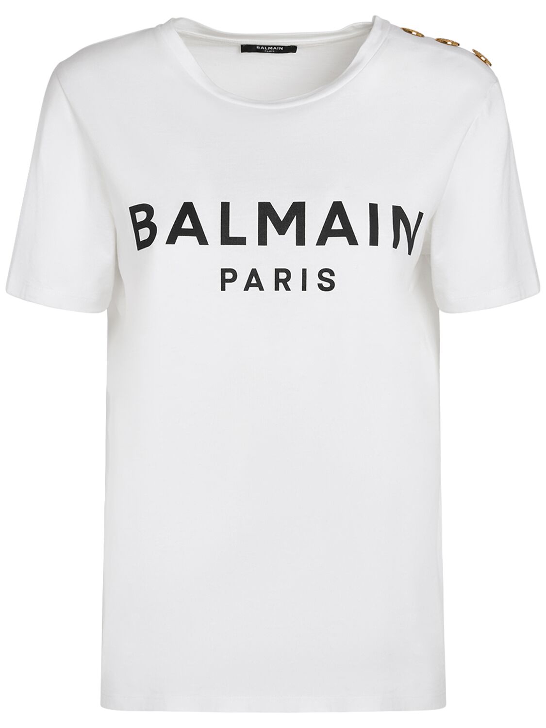 Mujer Camiseta De Algodón Con Logo Estampado Xs - BALMAIN - Modalova