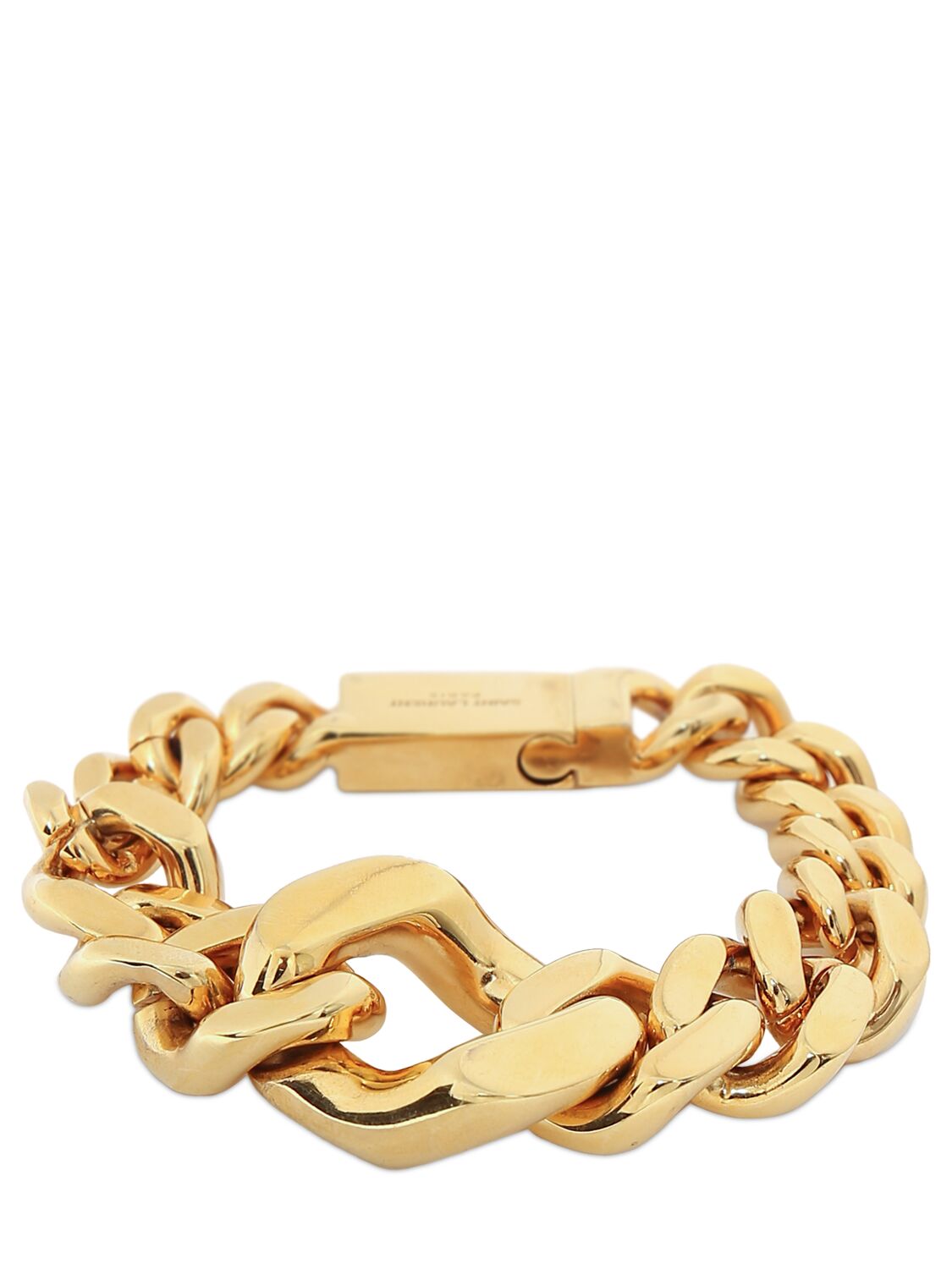 Brass Oversize Curb Chain Bracelet - SAINT LAURENT - Modalova