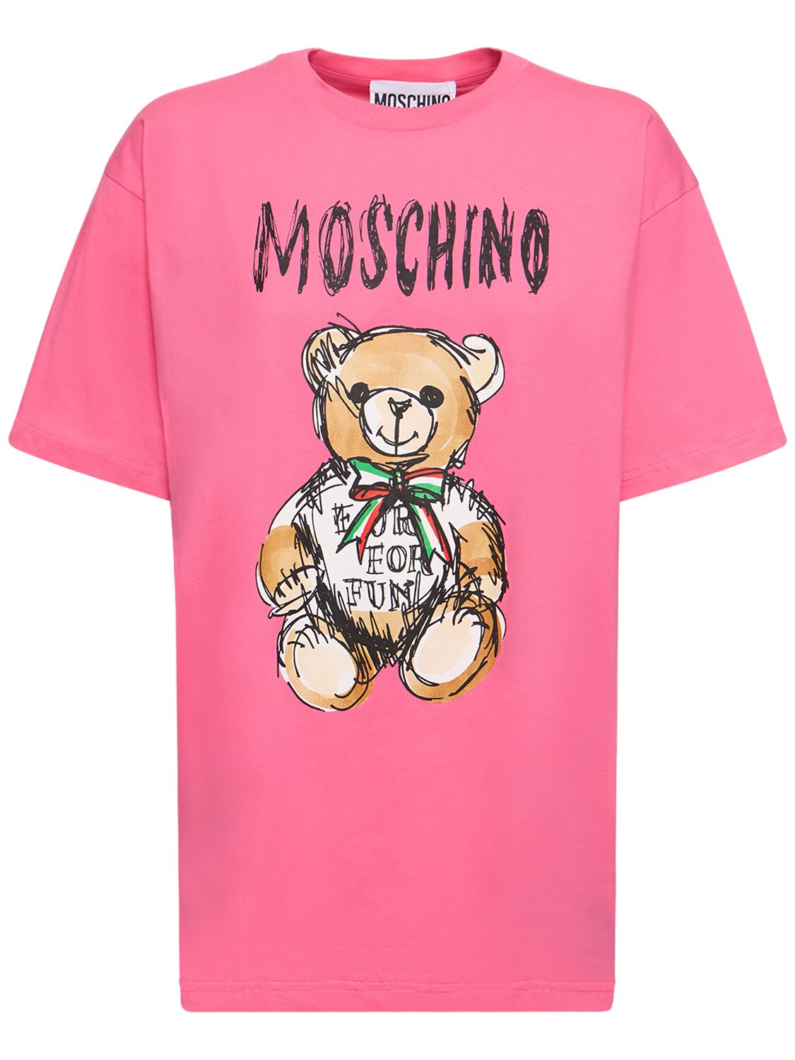 Cotton Jersey Logo T-shirt - MOSCHINO - Modalova