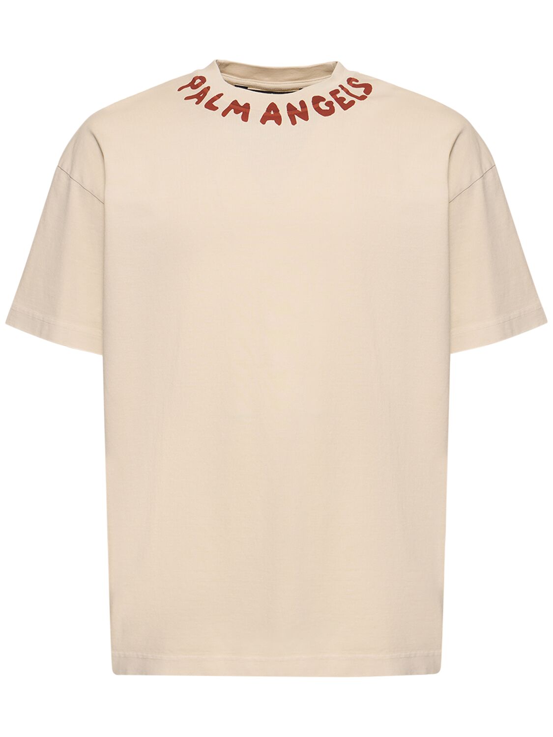 Seasonal Logo Cotton T-shirt - PALM ANGELS - Modalova