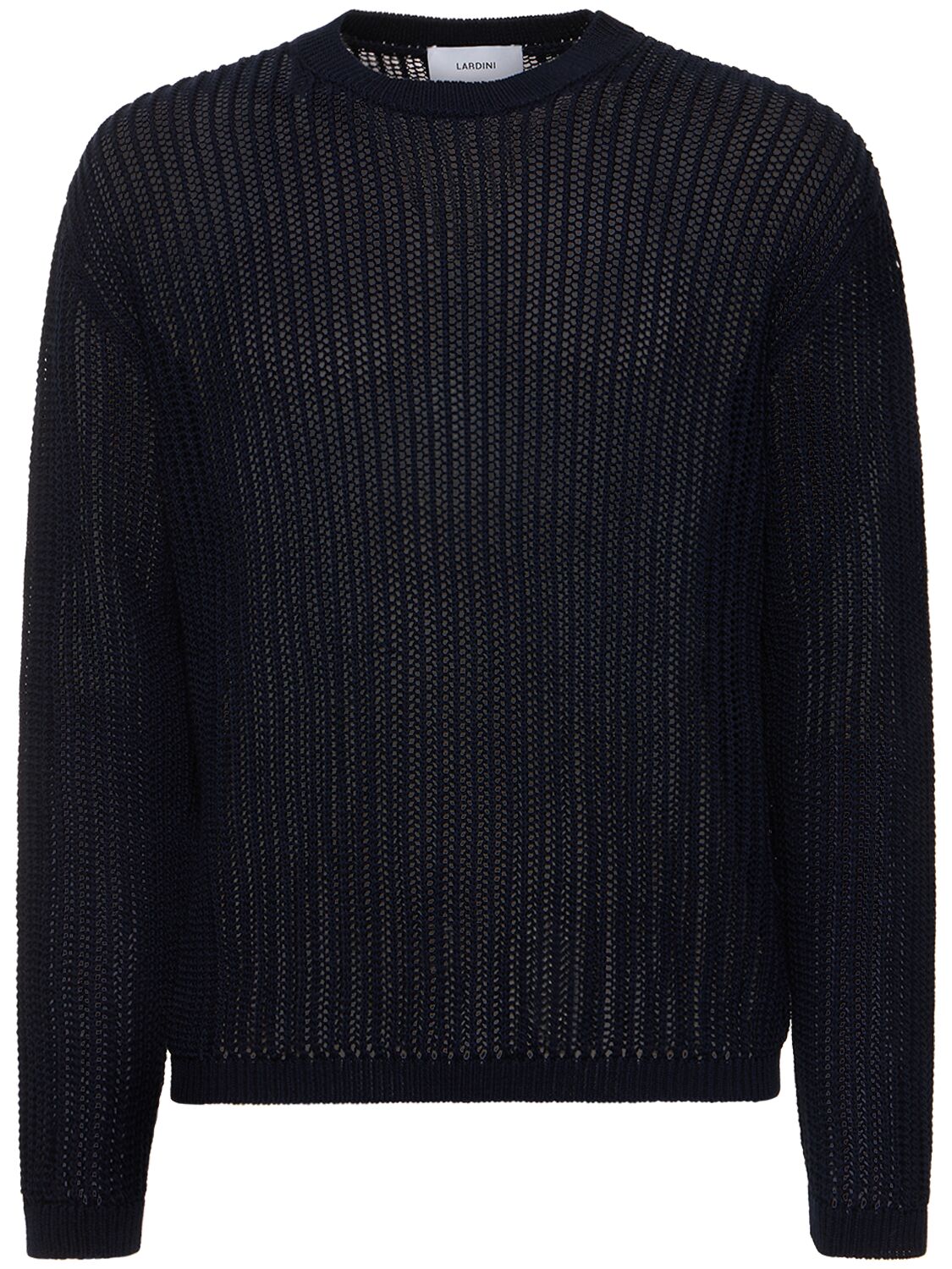 Cotton Rib Knit Crewneck Sweater - LARDINI - Modalova