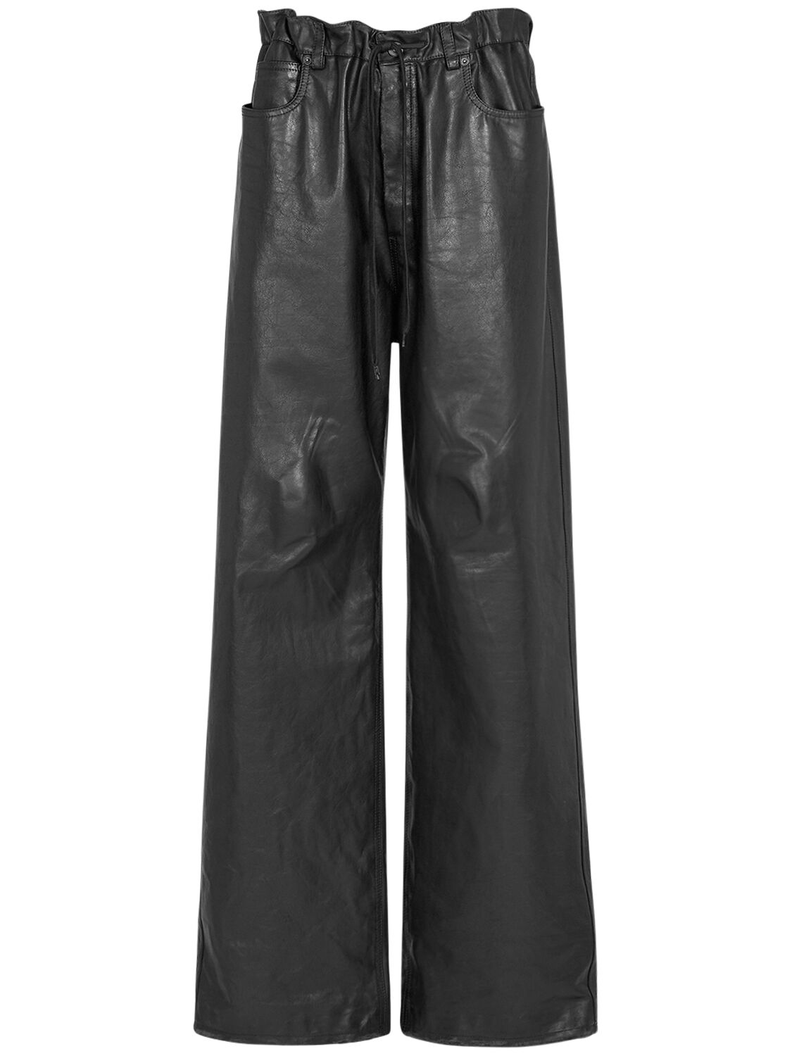 Oversized Leather Baggy Pants - BALENCIAGA - Modalova