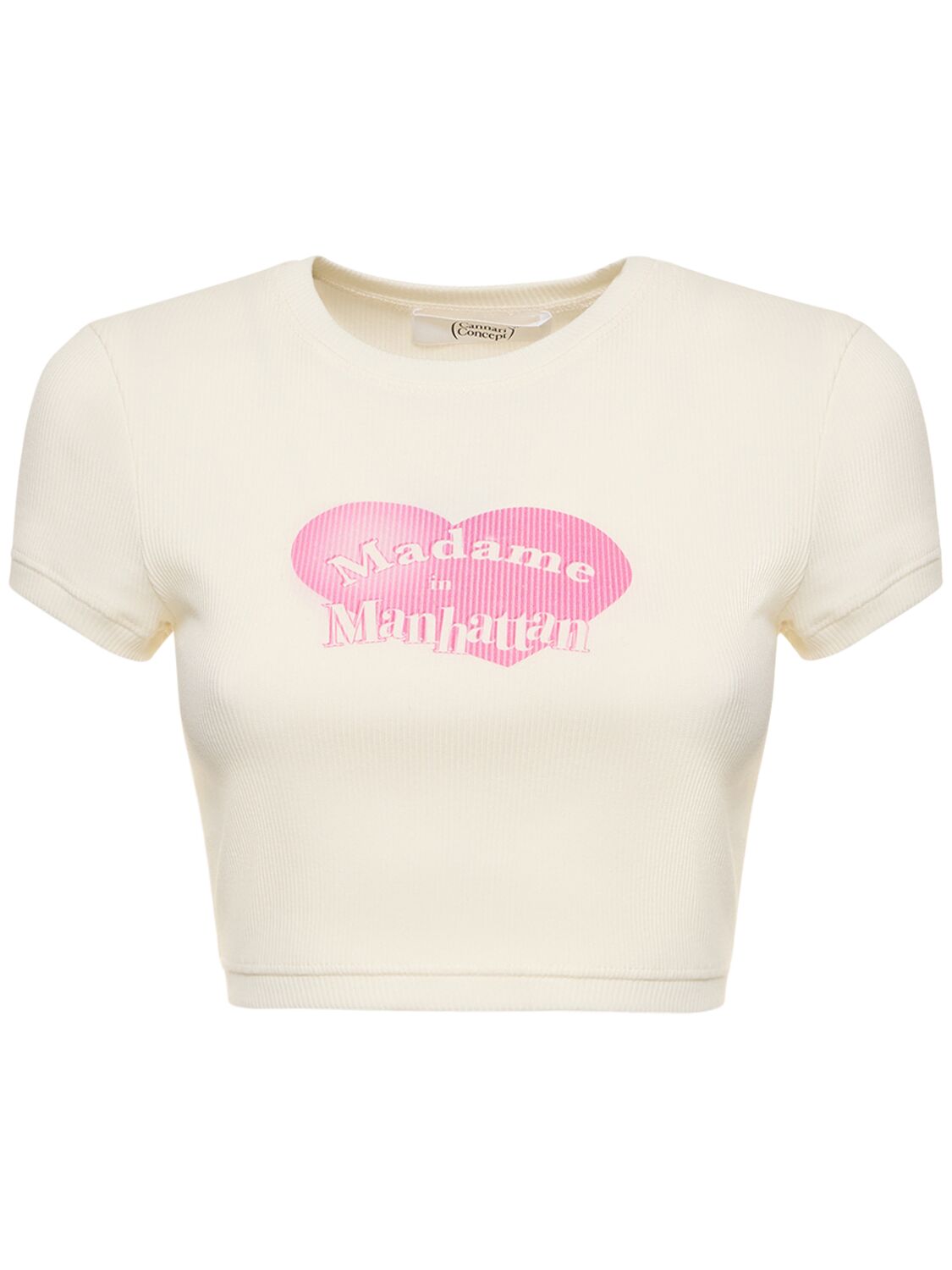 Mujer Camiseta Cropped De Algodón Con Estampado 32 - CANNARI CONCEPT - Modalova