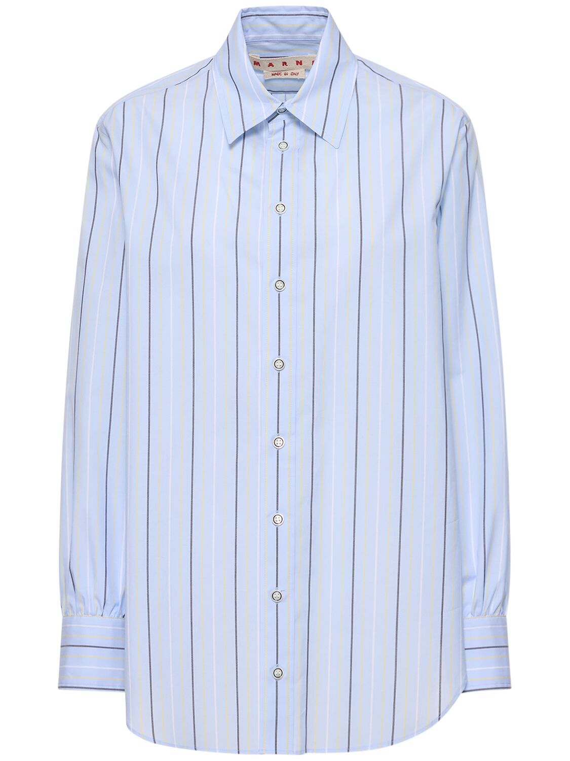 Striped Cotton Poplin Oversize Shirt - MARNI - Modalova