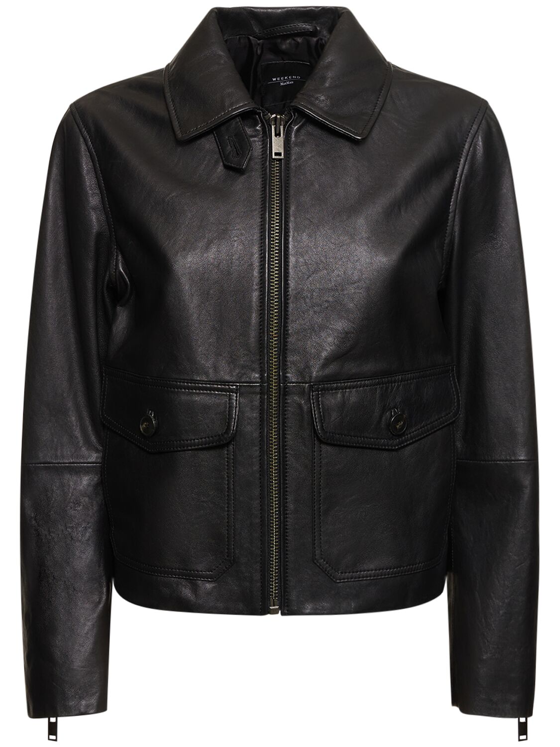 Aller Zip-up Leather Jacket - WEEKEND MAX MARA - Modalova