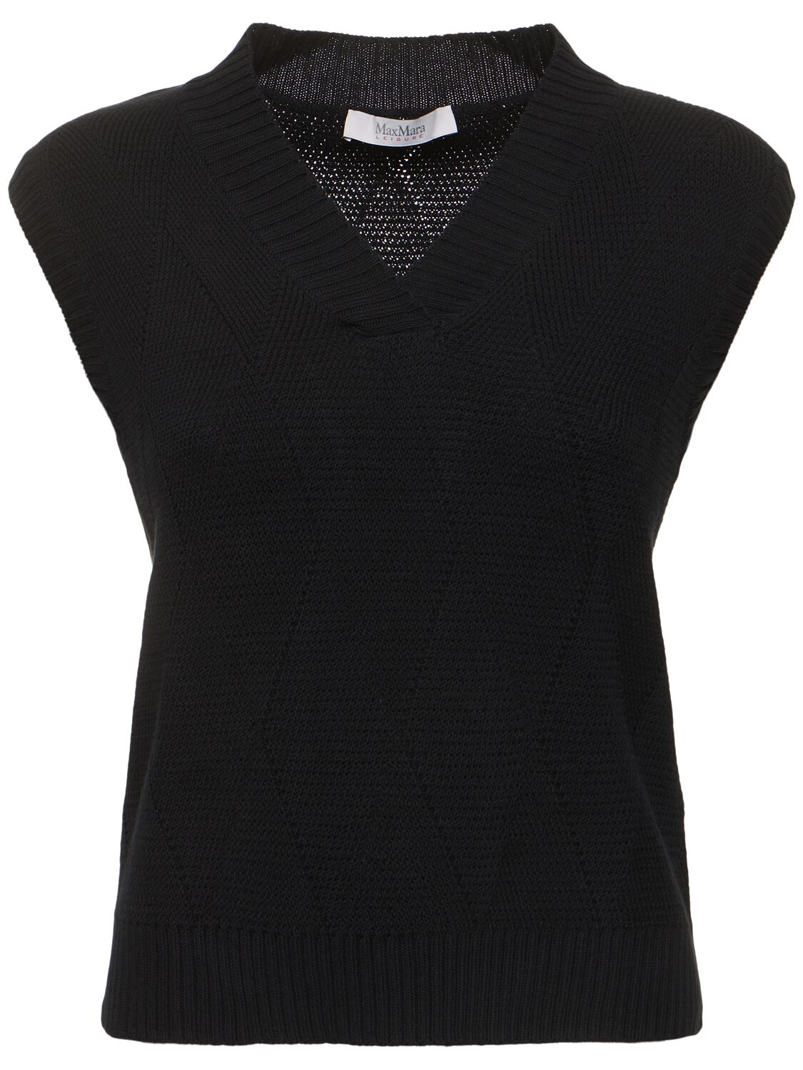 Zebio Cotton Knit V Neck Vest - MAX MARA - Modalova