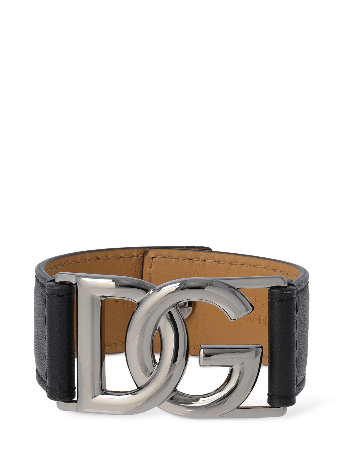 Dg Logo Leather Belt Bracelet - DOLCE & GABBANA - Modalova