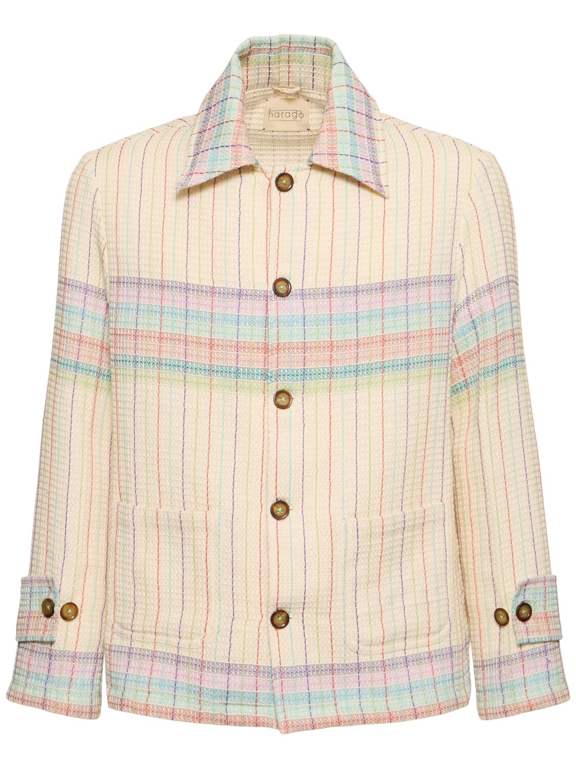 Textured Weave Cotton Coach Jacket - HARAGO - Modalova