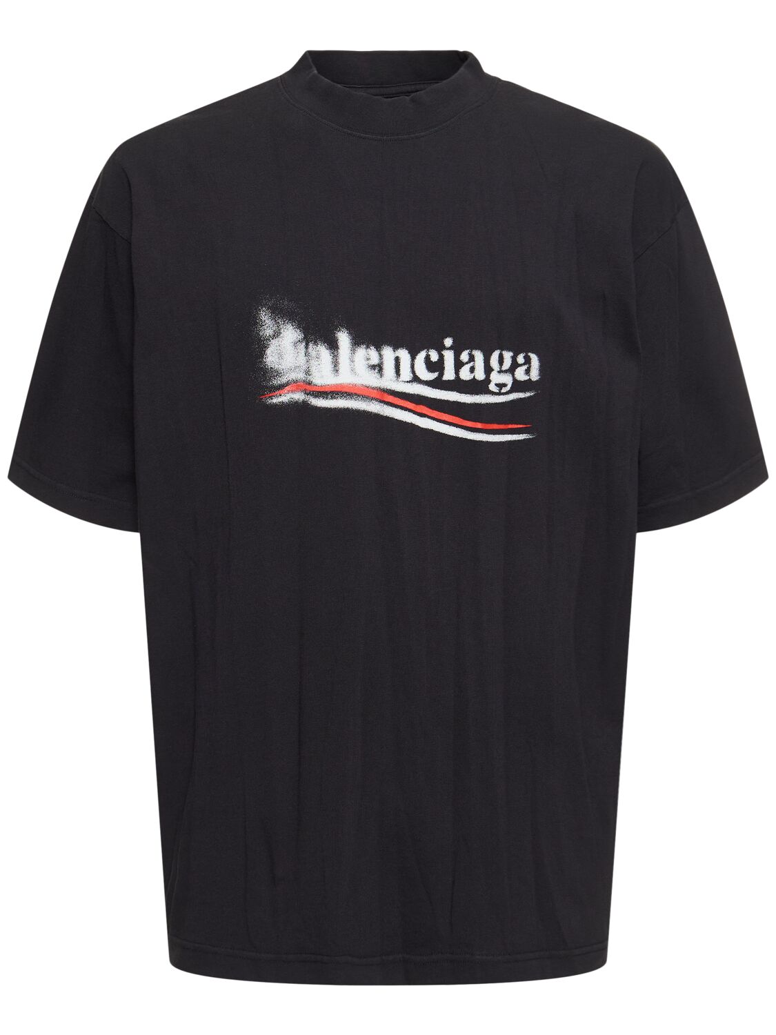 T-shirt Aus Baumwolle Mit Political-logodruck - BALENCIAGA - Modalova