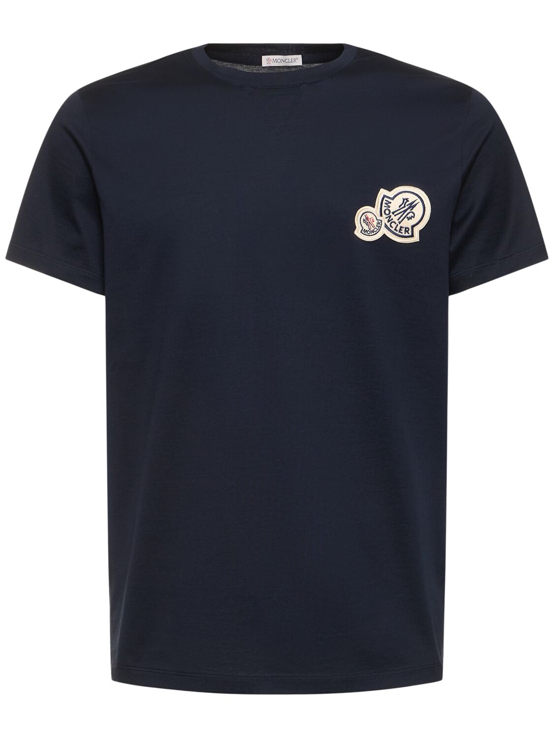 Double Logo Patch Cotton T-shirt - MONCLER - Modalova