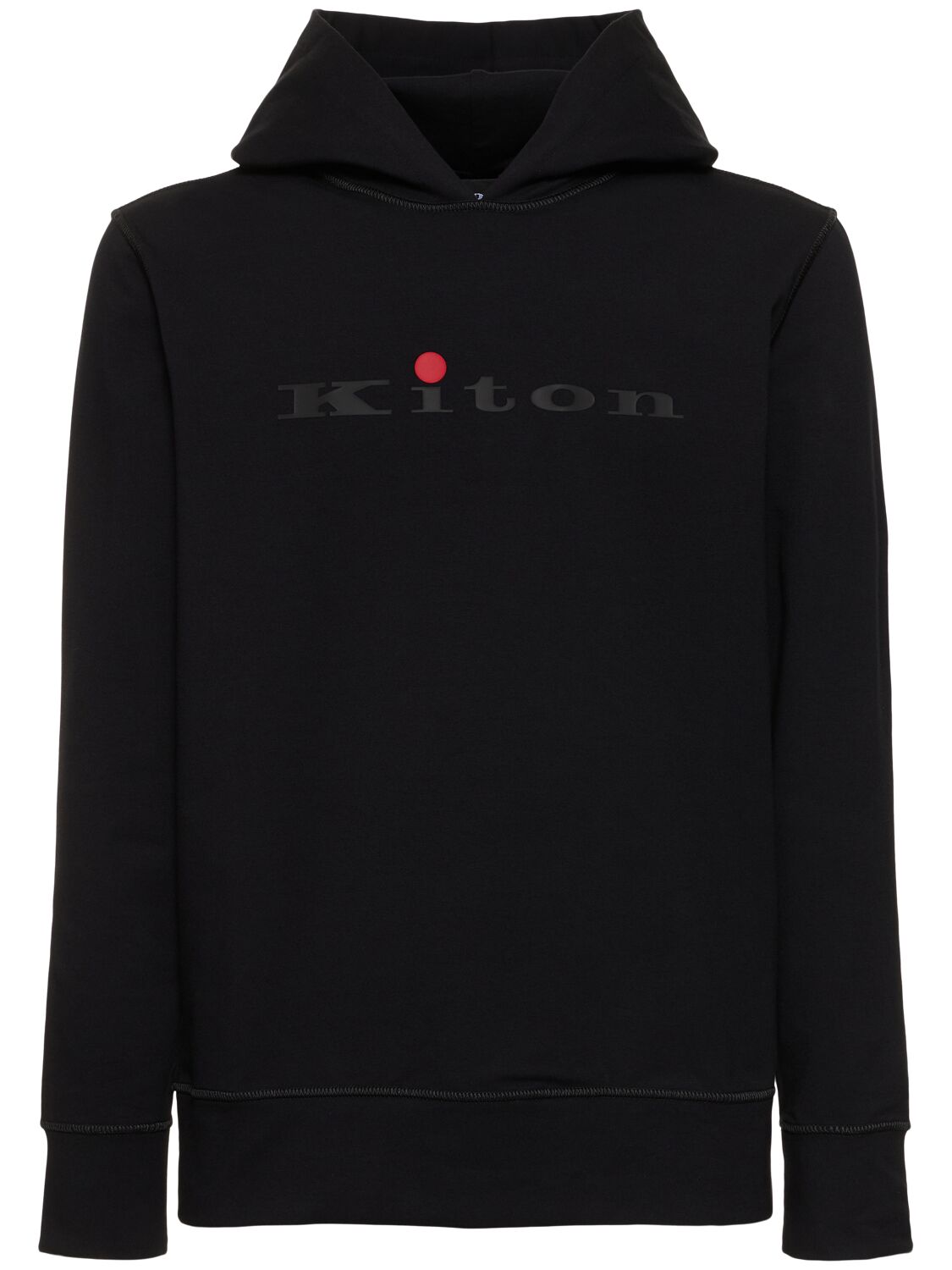 Logo Cotton Hooded Sweatshirt - KITON - Modalova