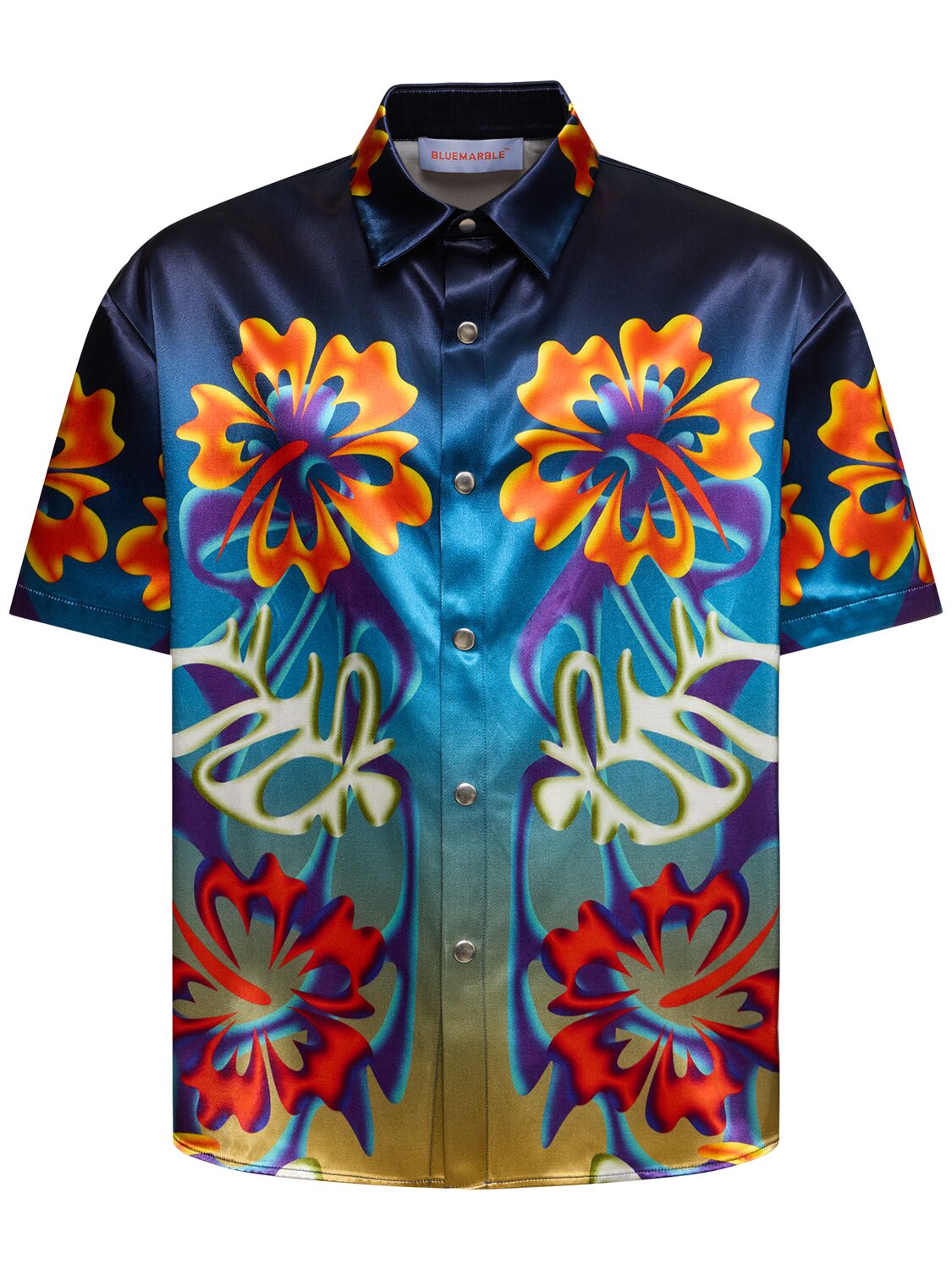 Hibiscus Viscose & Cotton S/s Shirt - BLUEMARBLE - Modalova