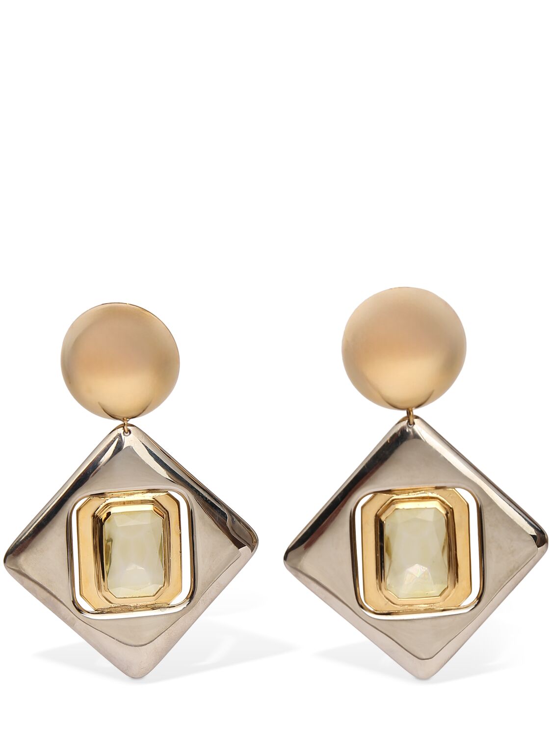 Geometric Brass & Resin Drop Earrings - SAINT LAURENT - Modalova