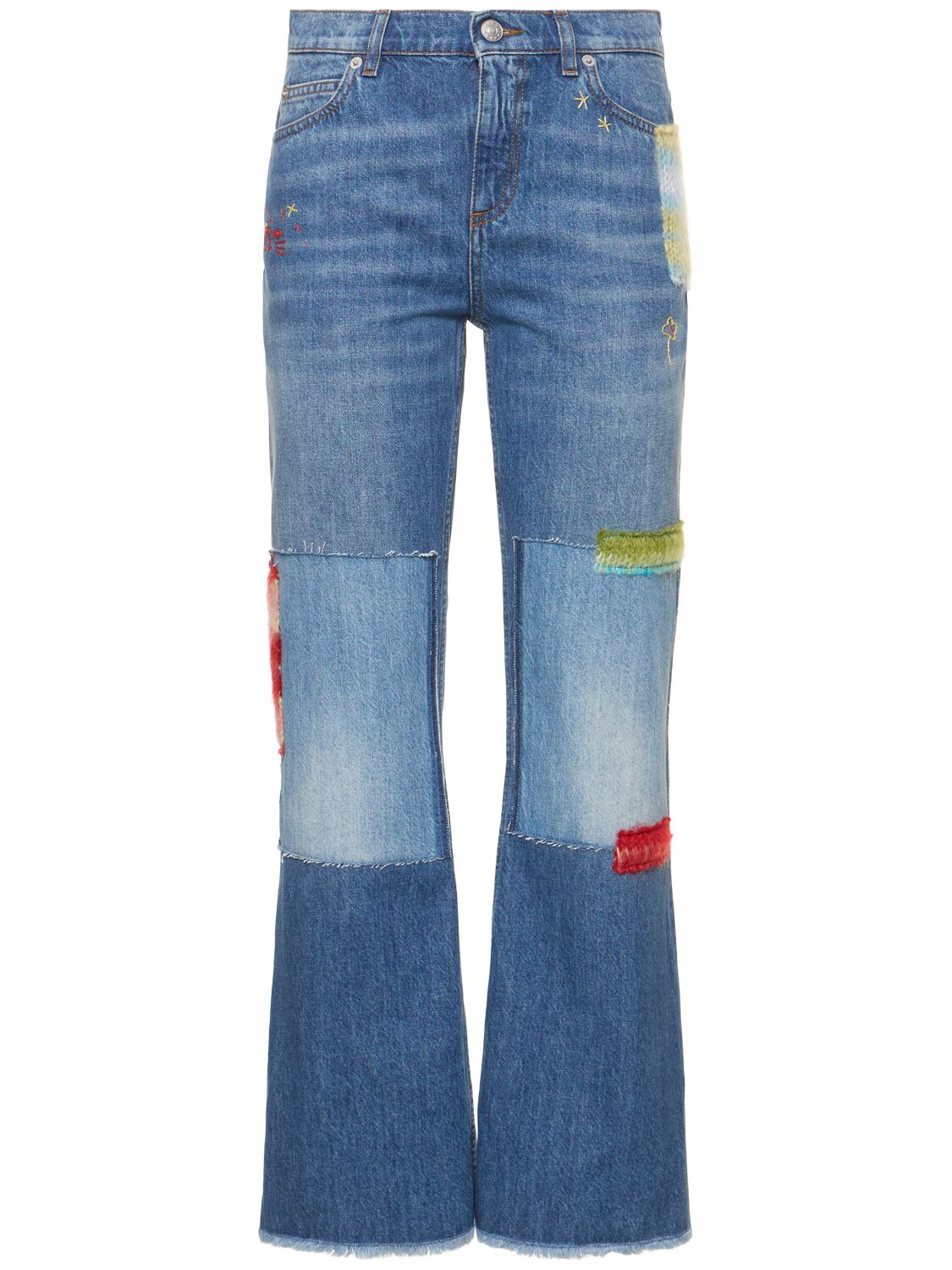 Jeans In Denim / Patch In Mohair - MARNI - Modalova