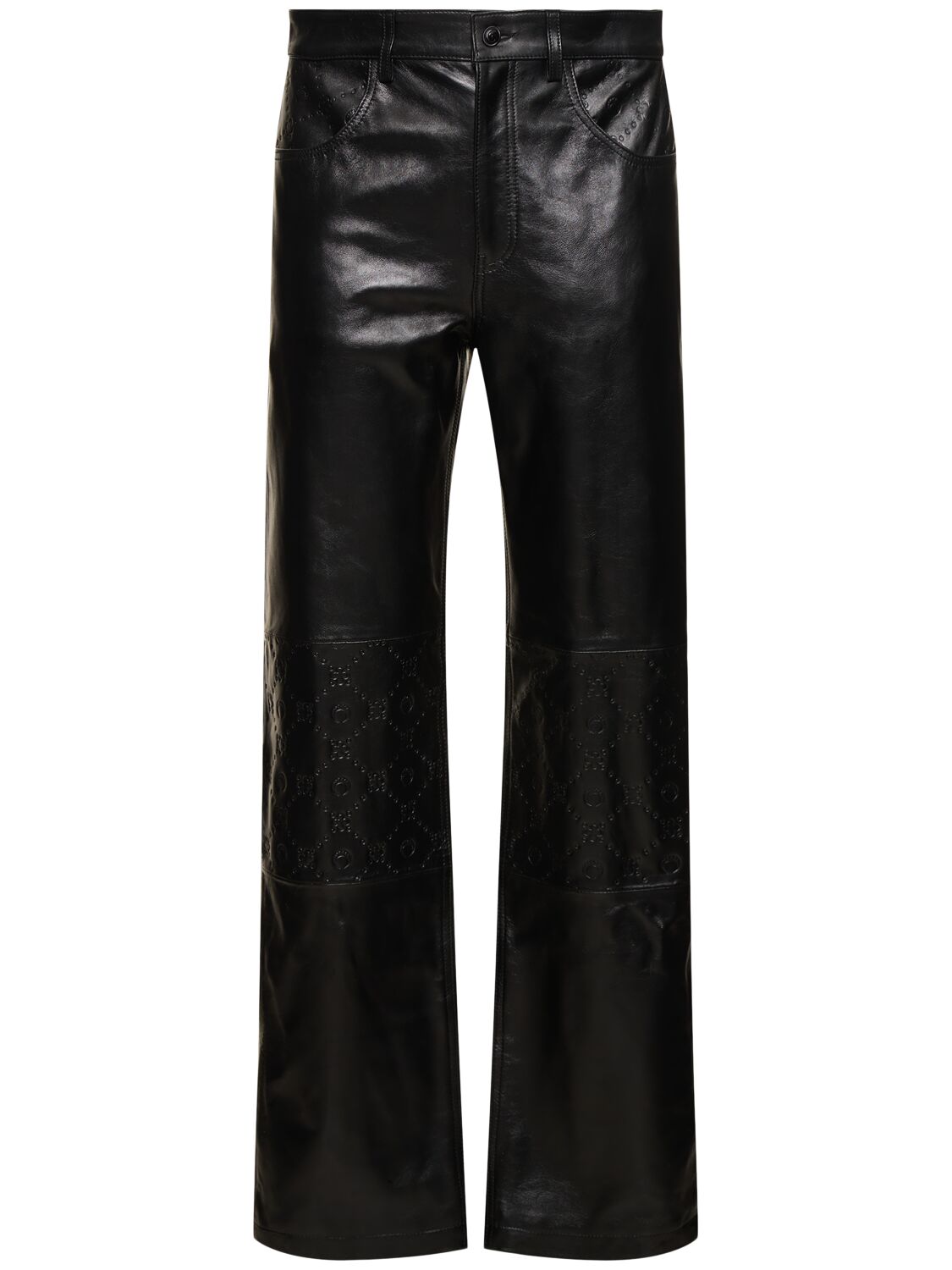 Embossed Leather Wide Pants - MARINE SERRE - Modalova