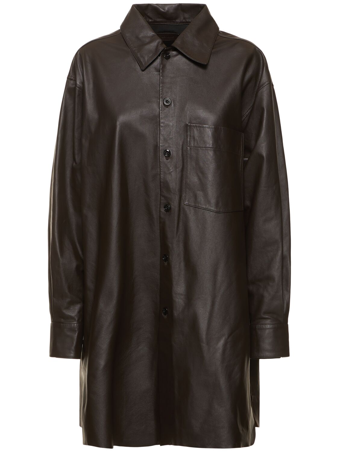 Loose Fit Leather Overshirt - LEMAIRE - Modalova