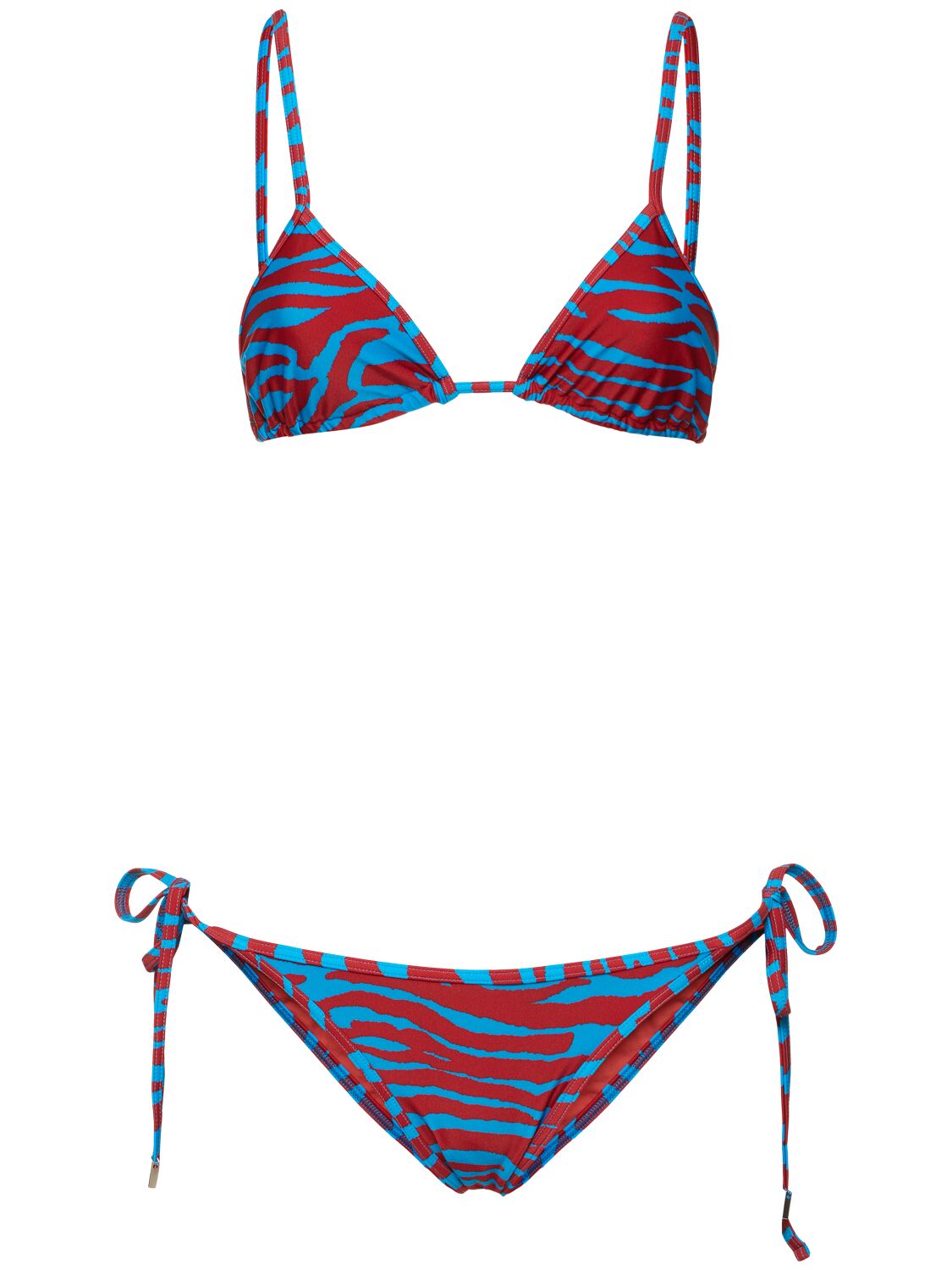 Printed Lycra Triangle Bikini Set - THE ATTICO - Modalova