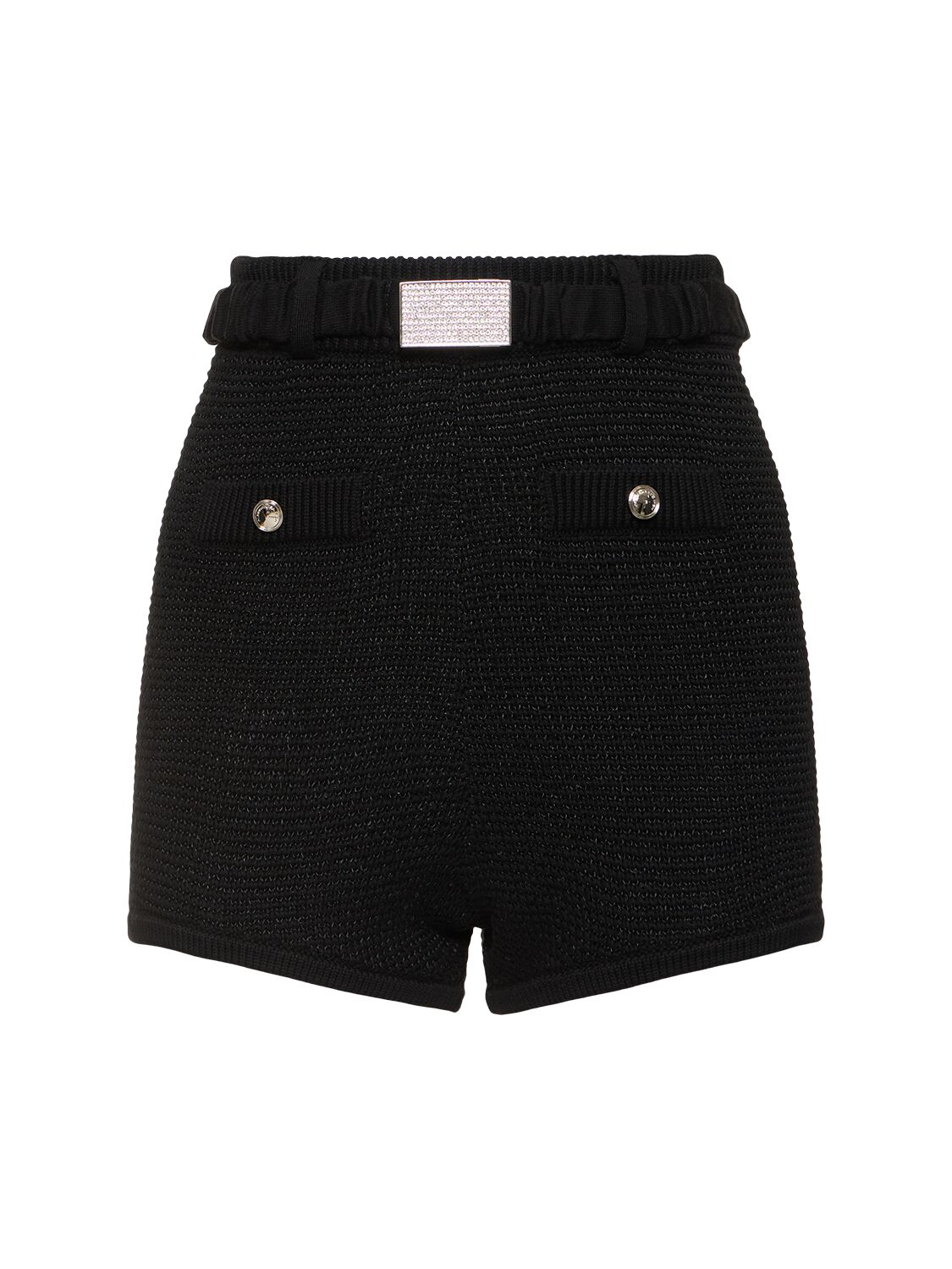 Sequined Cotton Blend Knitted Hot Pants - ALESSANDRA RICH - Modalova
