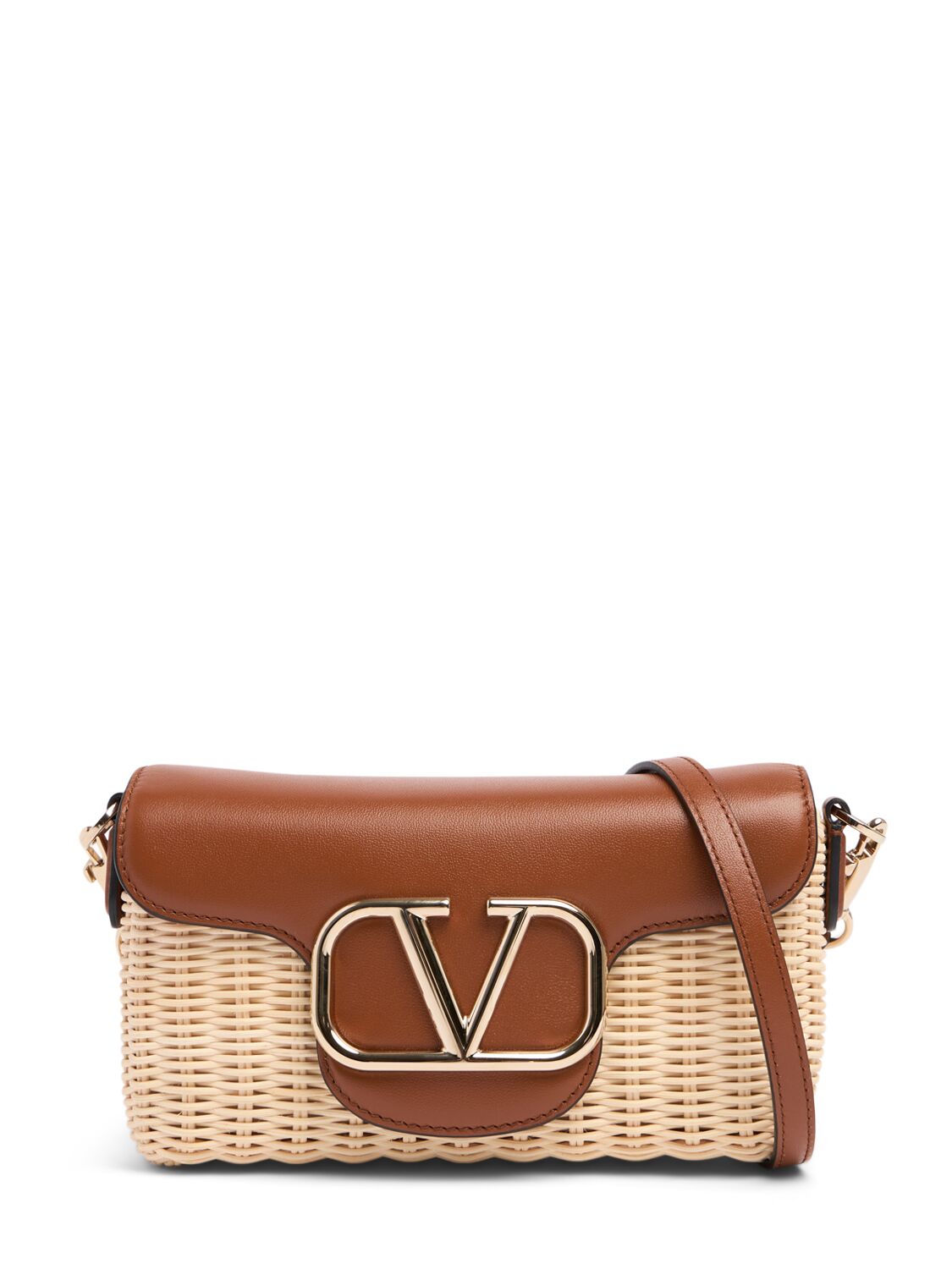 Locò Straw & Leather Shoulder Bag - VALENTINO GARAVANI - Modalova