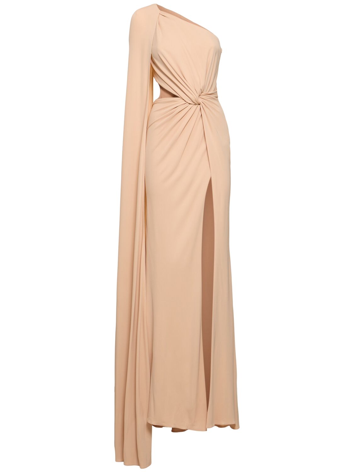 Draped Fluid Jersey Long Dress - ELIE SAAB - Modalova