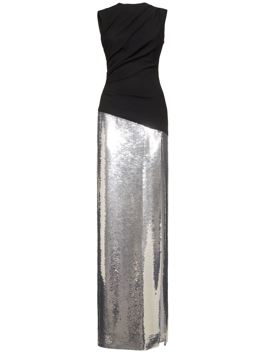 Crepe & Sequins Sleeveless Long Dress - MÔNOT - Modalova
