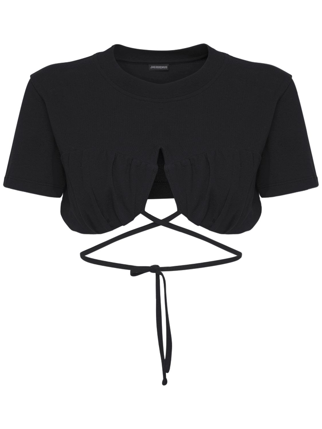 Le T-shirt Baci Cotton Self Tie Crop Top - JACQUEMUS - Modalova