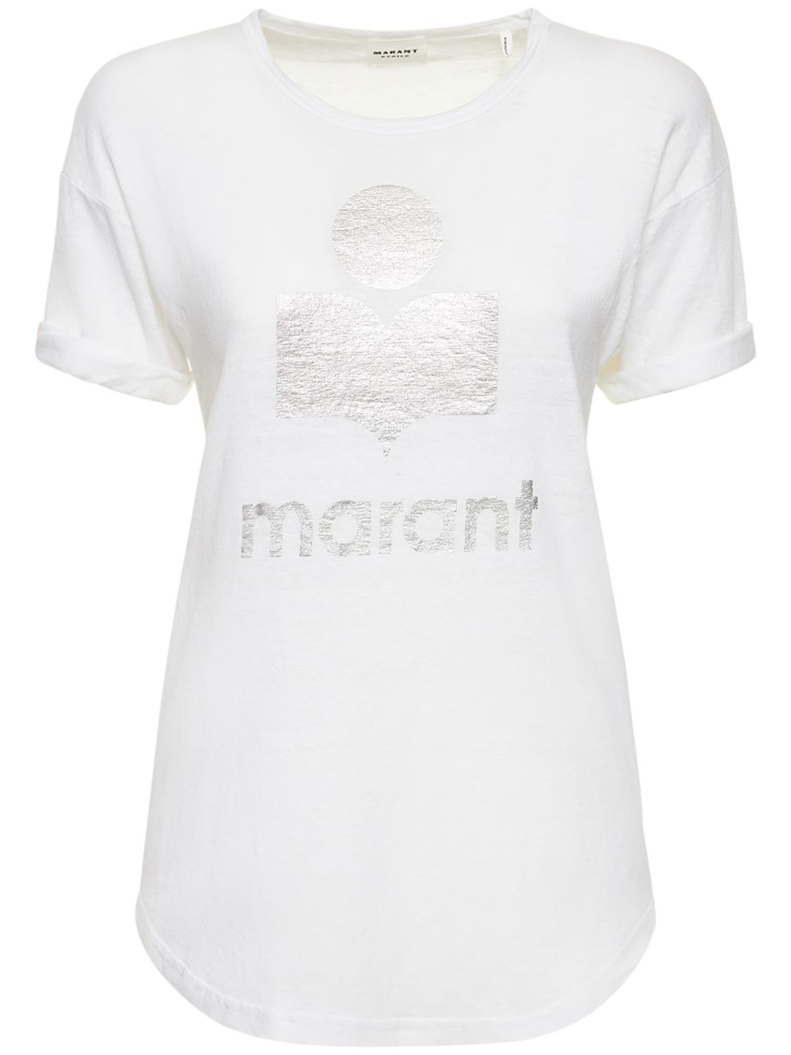 T-shirt Aus Leinen Mit Logodruck „koldi“ - MARANT ETOILE - Modalova